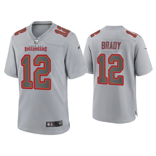 Men's Tampa Bay Buccaneers #12 Tom Brady Grey Atmosphere Fashion Stitched Game Jersey